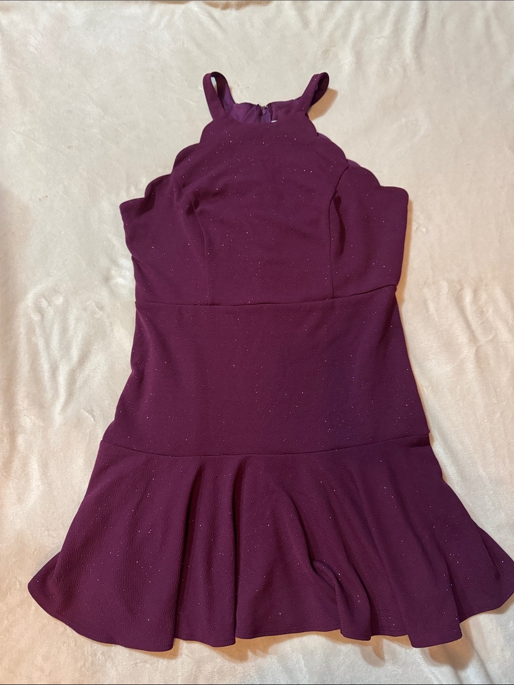 Charlotte Russe Plum Halter Fit-and-Flare Dress